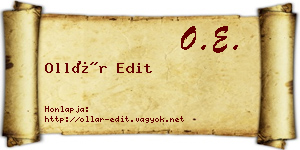 Ollár Edit névjegykártya